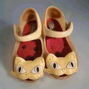 Mini Melissa Ultragirl II Gold Cat Mary Jane Flats‎ Shoes Toddler Girls Size 7c